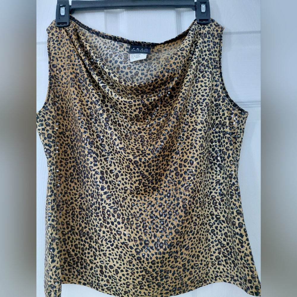 J. K. L. A. Animal Print Sleeveless Blouse